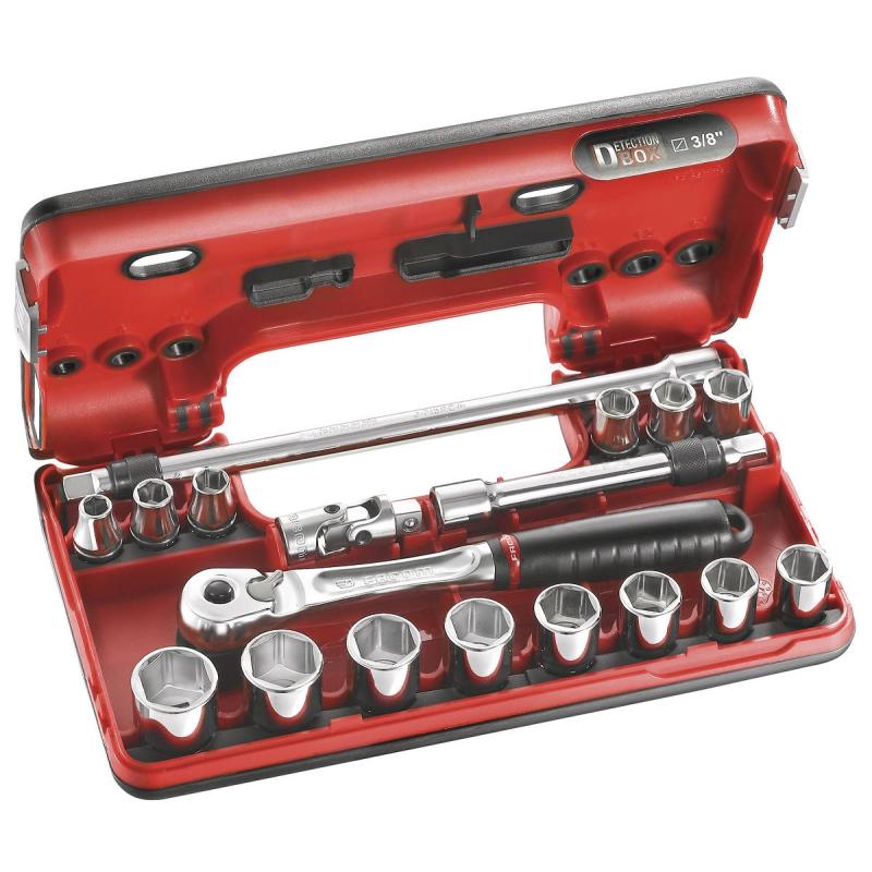 J.DBOX500 - zestaw nasadek 3/8" w kasecie, 8 mm - 22 mm