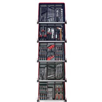 CM.175BNL - zestaw 175 narzędzi - 15 modułów, w systemie przechowywania na 5 szuflad wózka