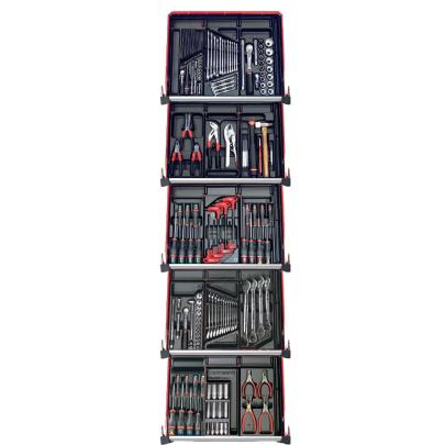 CM.175BNL - zestaw 175 narzędzi - 15 modułów, w systemie przechowywania na 5 szuflad wózka