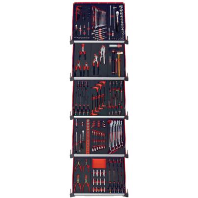 CMM175BNL - zestaw 175 narzędzi - 15 modułów piankowych, w systemie przechowywania na 5 szuflad wózka