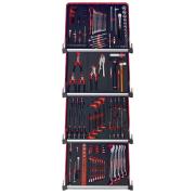 CMM.150BNL - zestaw 150 narzędzi - 12 modułów piankowych, w systemie przechowywania na 4 szuflady wózka