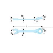 467.1/2 - klucz oczkowo-płaski grzechotkowy, 1/2"