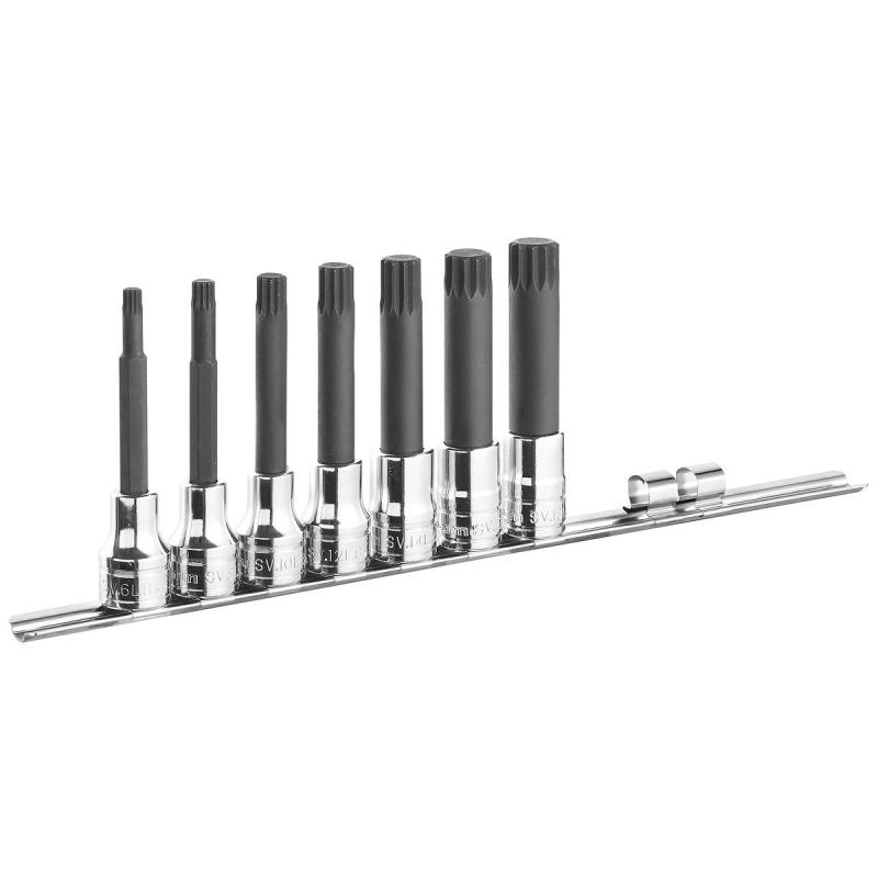 SVL.J7 - Zestaw 7 nasadek długich 1/2” XZN na stojaku, M6 - M18