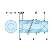 R.9EL - nasadka 1/4" 12-kątna, długa, 9 mm