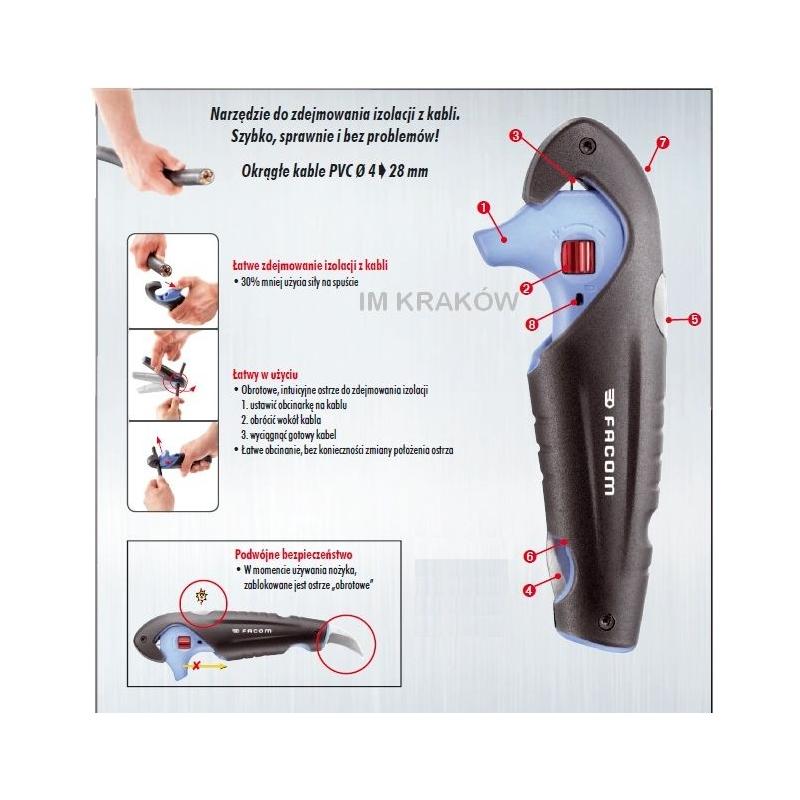 872271 - wielofunkcyjne narzędzie do ściągania izolacji ze spustem, zakres 4 mm - 28 mm