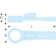 51BS.46 - Klucz oczkowy do pobijania z blokadą milimetrową, 46 mm