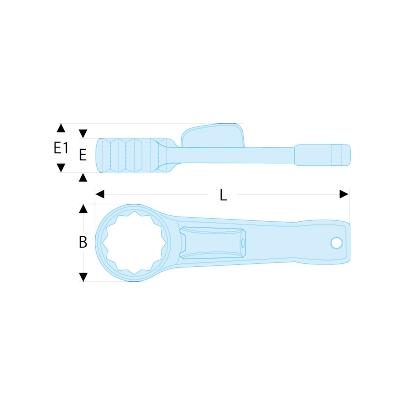 51BS.50 - Klucz oczkowy do pobijania z blokadą milimetrową, 50 mm