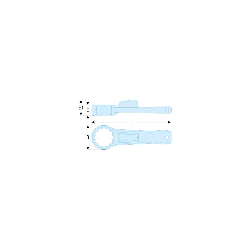 51BS.75 - Klucz oczkowy do pobijania z blokadą milimetrową, 75 mm