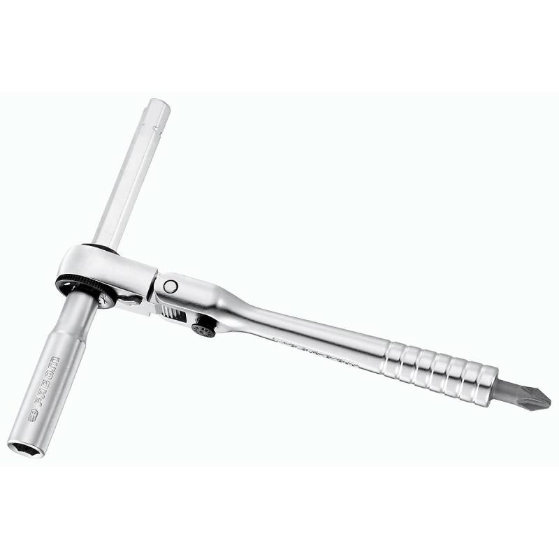 R.180 - grzechotka 1/4” kompaktowa z giętką główką obracaną o 180°