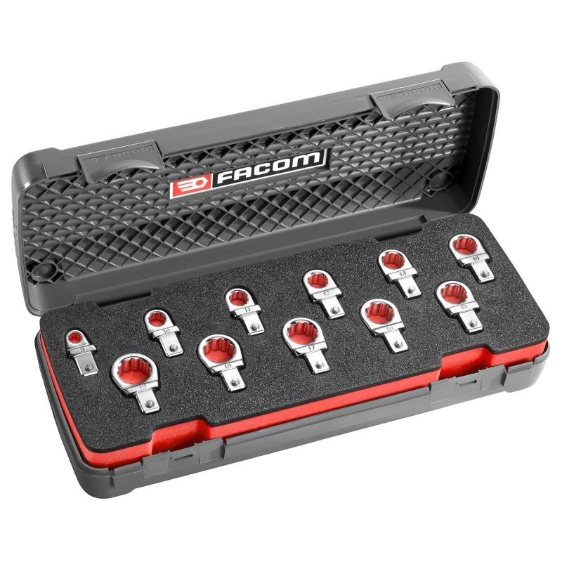 12.J11 - zestaw 11 końcówek oczkowych 9x12, rozmiary metryczne 8 - 19 mm