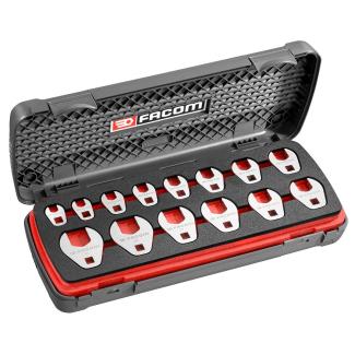 J.J14CF - zestaw 14 końcówek widełkowych Crowfoot 3/8", metrycznych 10 - 24 mm