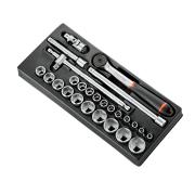 MOD.S161-46 - 26-piece 1/2" metric 6-point sockets module, 8 - 32 mm