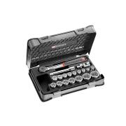 S.161-2P6 - 19 piece 1/2" metric 6-point sockets set