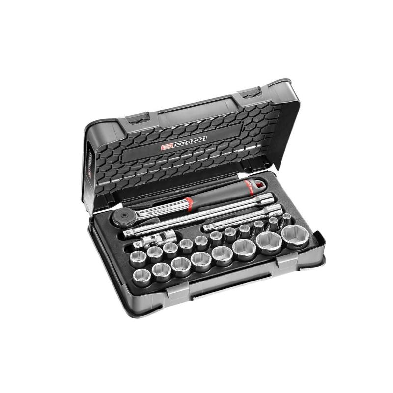 S.161-3P6 - zestaw nasadek 1/2" w skrzynce, 6-kątne, 8 mm - 32 mm