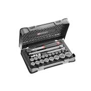 S.161-3P6 - 23 piece 1/2" metric 6-point sockets set