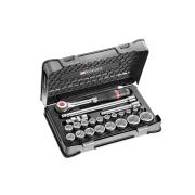 S.360-3P6 - 23 piece 1/2" metric 6-point sockets set