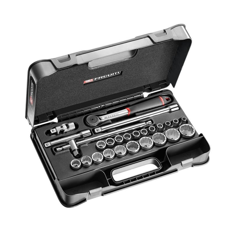 S.161-4P12 - 26 piece 1/2" metric 12-point sockets set