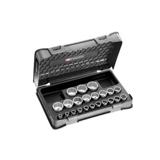 S.400B - 22-piece 1/2" metric 12-point sockets set