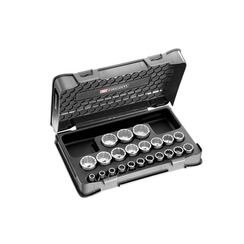 S.400B - 22-piece 1/2" metric 12-point sockets set