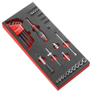 MODM.R161-36 - moduł nasadek 6-kątnych 1/4", 5,5 - 14 mm, na wkładce piankowej