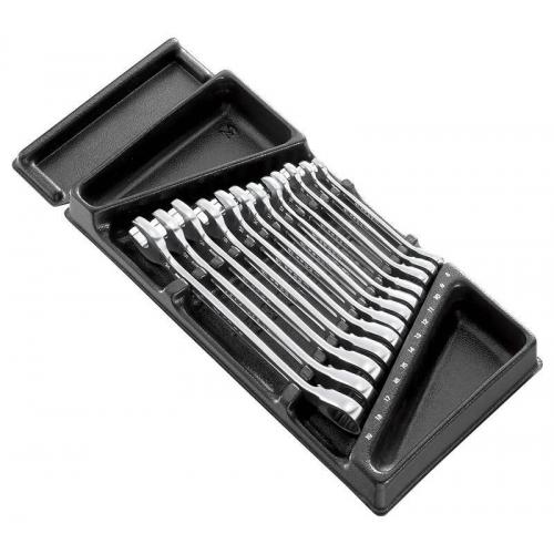 MOD.467BJ12 - metric ratchet combination wrench sets in heat tray
