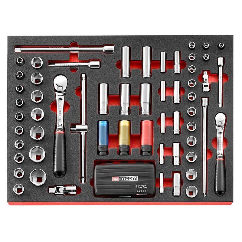 MODM.RJSPB - 59-piece 1/4” - 3/8” - 1/2” metric 6-point sockets set