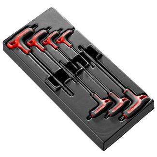 MOD.89TXA - Moduł 7 kluczy trzpieniowych TORX, z rękojeścią oprawianą "T", T10 - T40