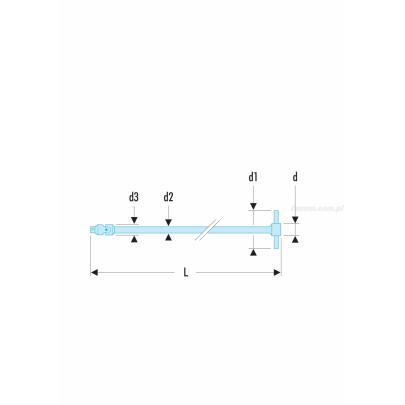 R.228 - rękojeść z przegubem kardana 1/4" długa, 470 mm