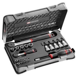 RSX.427AP - zestaw nasadek TORX 1/4" i 1/2" w kasecie, E4 - E20, T27 - T50