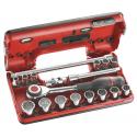 J.360DBOX112 - 18-piece DBOX set of 12-point 3/8" sockets