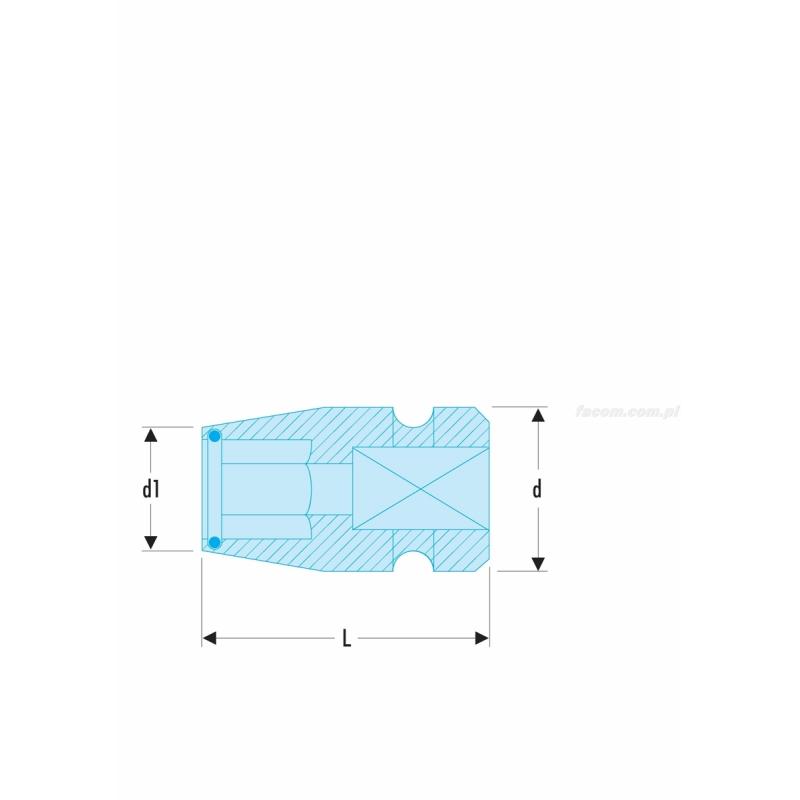 NJ.237A - nasadka udarowa 3/8" z uchwytem do końcówek 1/2"