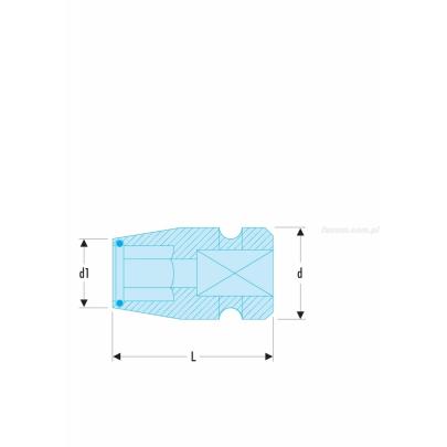 NJ.237A - nasadka udarowa 3/8" z uchwytem do końcówek 1/2"