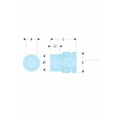 NS.12A - nasadka 1/2" 6-kątna, udarowa, 12 mm
