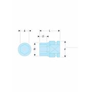 NS.22A - nasadka 1/2" 6-kątna, udarowa, 22 mm