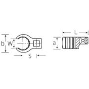440 A 1 - Klucz pazurowy 3/8" rozm. 1' oczkowy otwarty