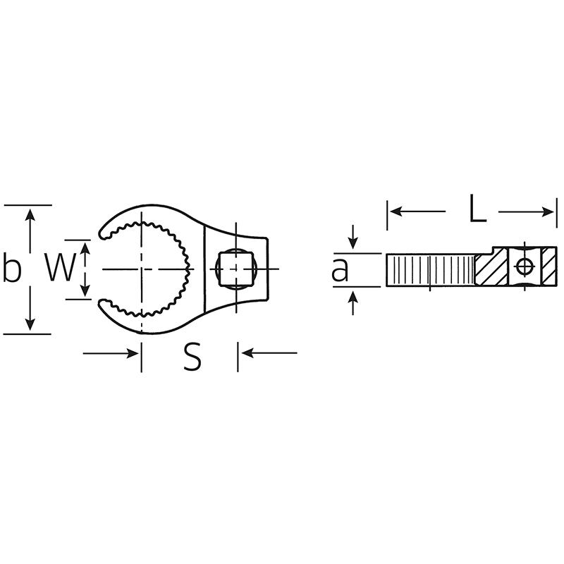 440S MJ 10 - Klucz pazurowy 1/4" do gwintów MJ10 oczkowy otwarty