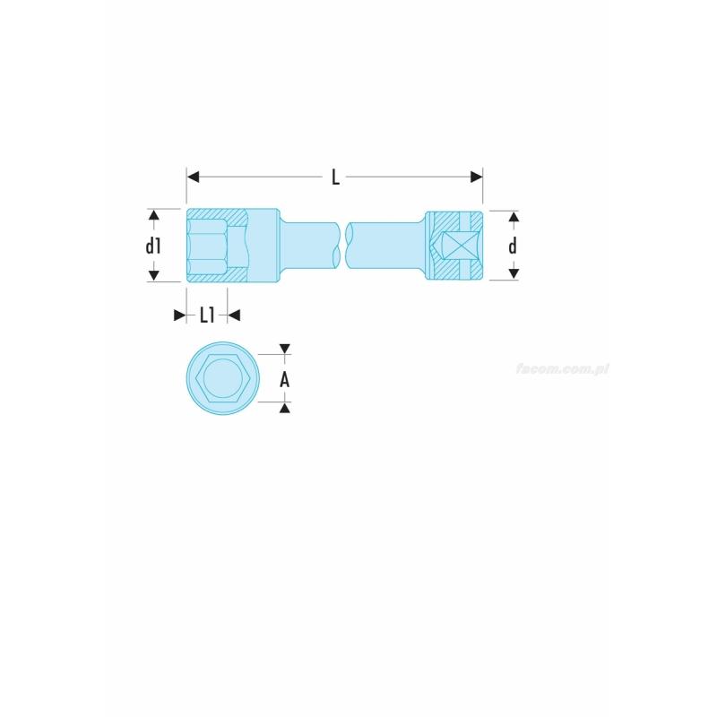 NM.32ELA - nasadka 1" 6-kątna, udarowa, 32 mm