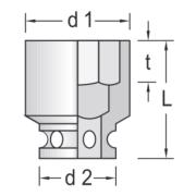 K 37 85 - Nasadka 1'1/2", 6-kątna, metryczna 85 mm