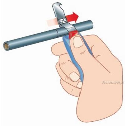 985956 - narzędzie do ściągania izolacji z ostrzem obrotowym zagiętym, zakres do 28 mm