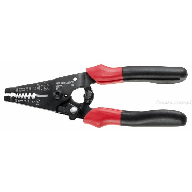 163 - szczypce do cięcia i zdejmowania izolacji z przewodów wielożyłowych, zakres 1 - 3 mm 