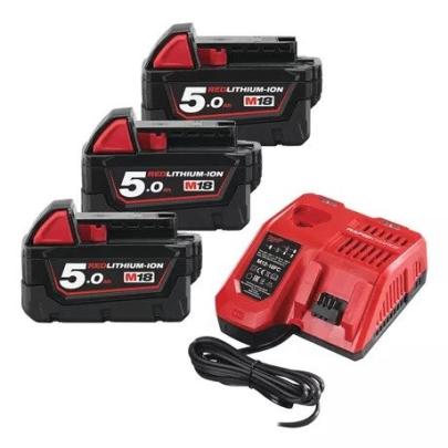 M18 NRG-503 - A set of 2 batteries M18™, Li-ion 18 V + fast charger