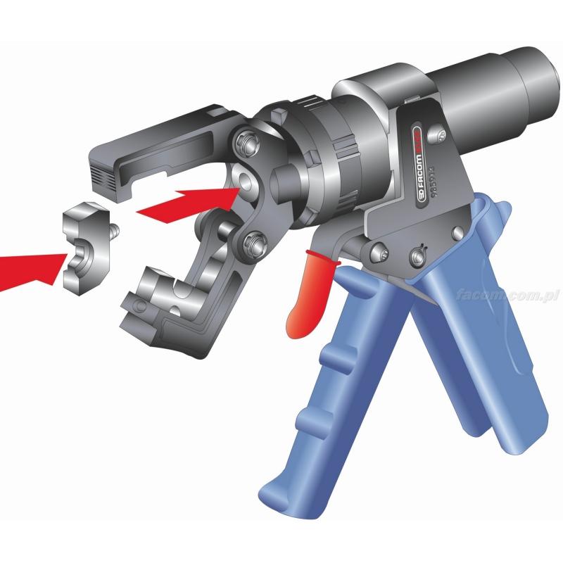 985913 - szczypce do zaciskania końcówek okrągłych i muf, model hydrauliczny, martyce wymienne, zakres 6 - 150 mm²