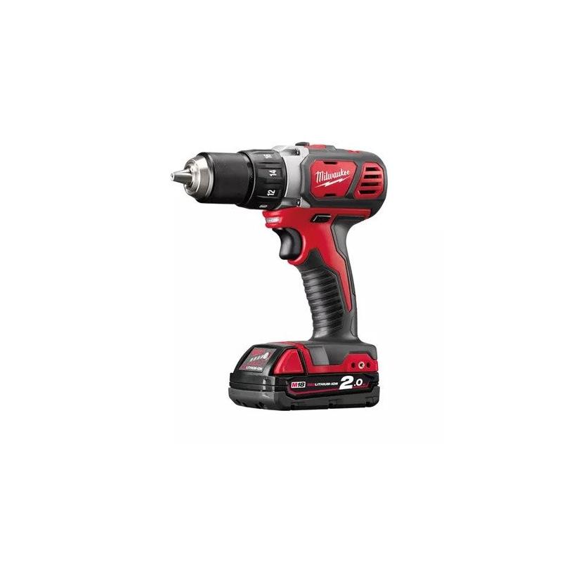 M18 BDD-202X - Compact drill drivers 18 V, 2.0 Ah, in HD Box, with 2 batteries and charger