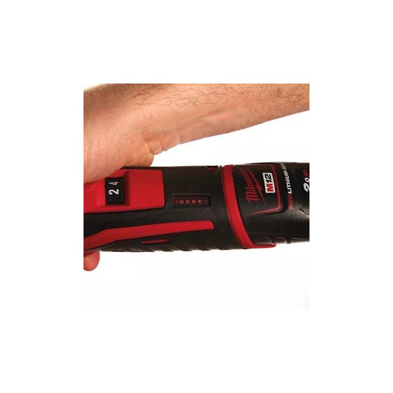 C12 RAD-202B - Sub compact right angle drill 12 V, 2.0 Ah, in HD Box, with 2 batteries and charger