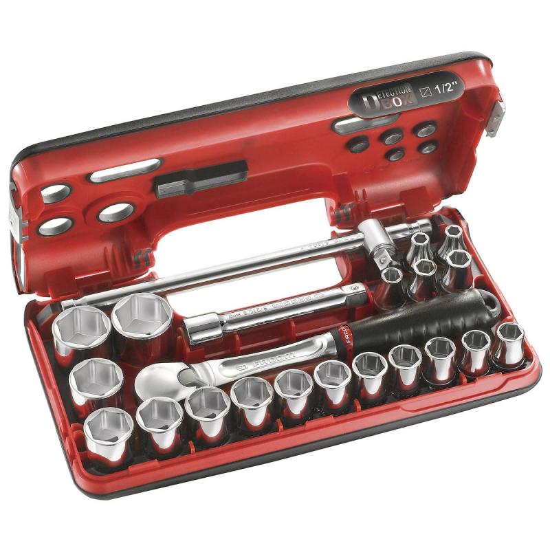 SL.DBOX4 - zestaw nasadek 1/2" w kasecie, 8mm - 32 mm