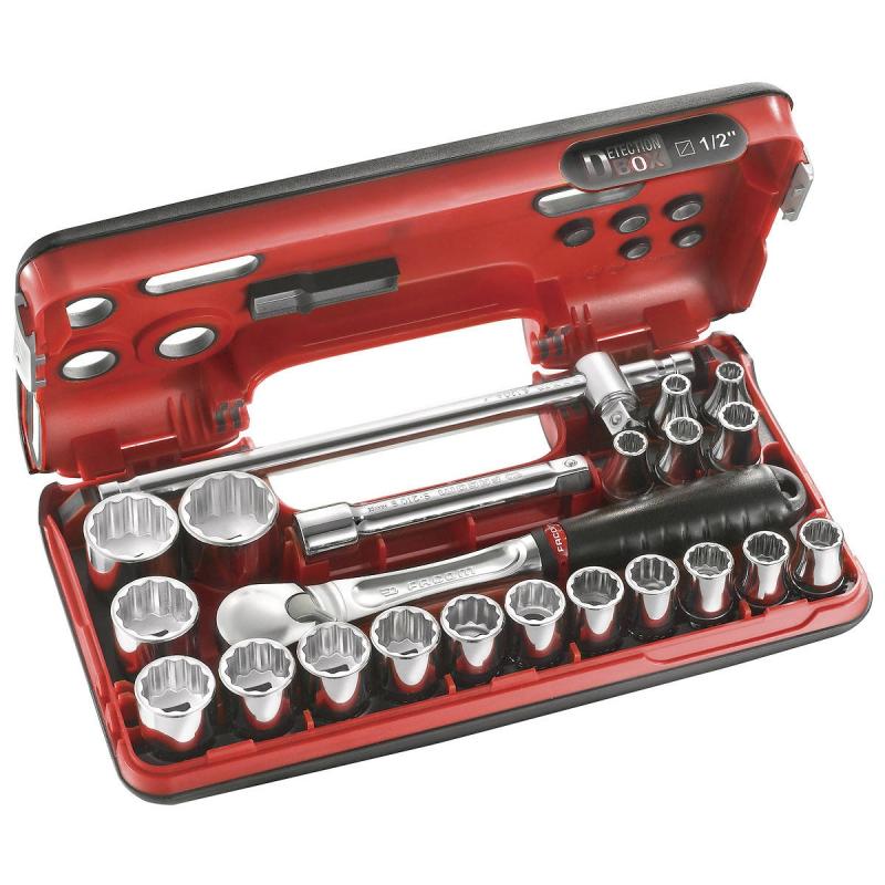 SL.DBOX412 - zestaw nasadek 1/2" w kasecie, 8 mm - 32 mm