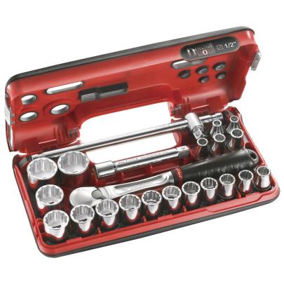 SL.DBOX412 - zestaw nasadek 1/2" w kasecie, 8 mm - 32 mm