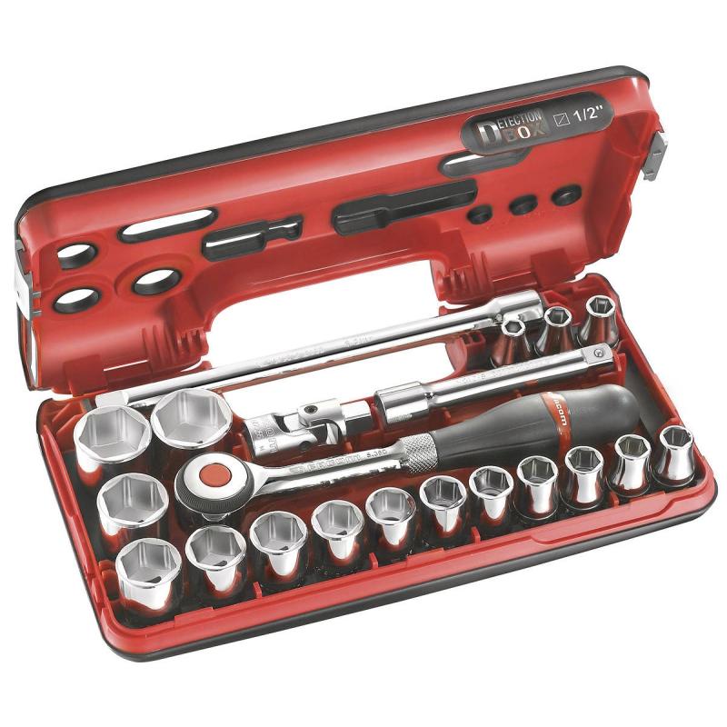 S.360DBOX1 - zestaw nasadek 1/2" w kasecie, 8 mm - 32 mm