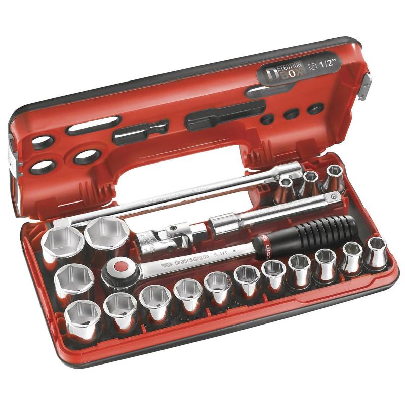 S.DBOX500 - zestaw nasadek 1/2" w kasecie, 8 mm - 32 mm