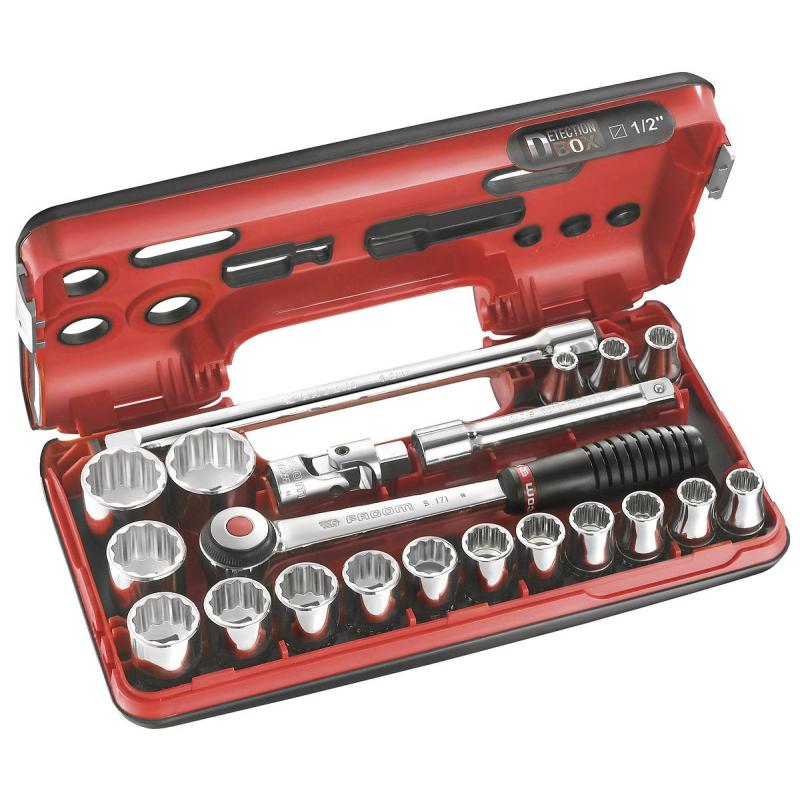 S.DBOX501 - zestaw nasadek 1/2" w kasecie, 8 mm - 32 mm